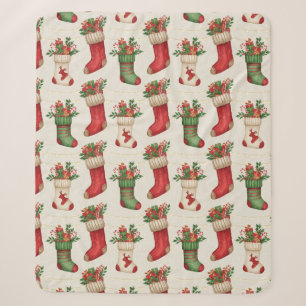 Nahtlose Weihnachtsstrumpf-Muster Sherpadecke