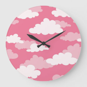 Nahtlose Wolkendecke, Vintage Textur. Große Wanduhr