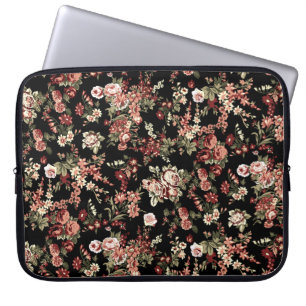Nahtloser Blumenhintergrund: Blumenmuster. Laptopschutzhülle