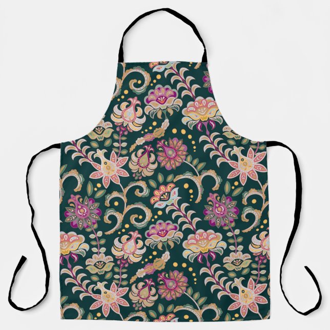 Nahtloser blumiger Hintergrund. Rosa Blume und Pac Schürze (Vorderseite)