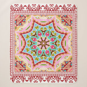 Nahtloser Damast mit farbenprächtigem Patchwork. V Sherpadecke