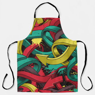 Nahtloser farbiger Hintergrund von Graffiti auf du Schürze