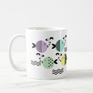 Nahtloser Fisch abstrakt skandinavisch modern mari Kaffeetasse