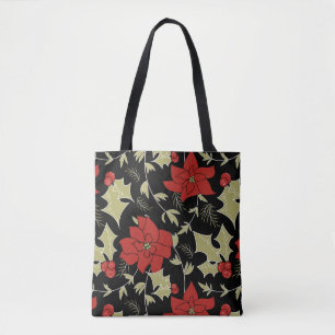 Nahtloser Frohe Weihnachten roter poinsettia grüne