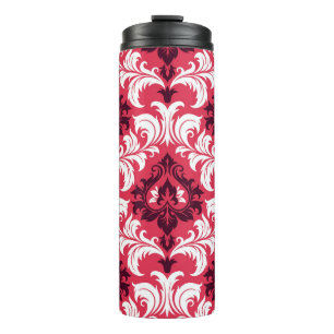 Nahtloser Hintergrund aus einem floralen Ornament, Thermosbecher