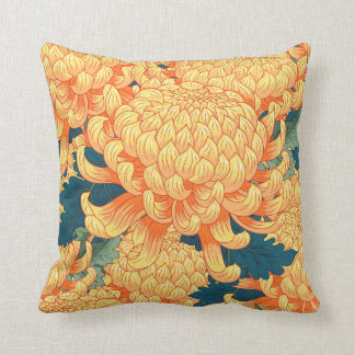 Nahtloser Hintergrund mit gelben Blumen Japanisch  Kissen
