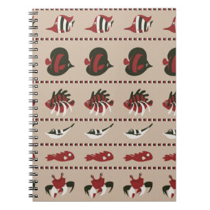 Nahtloser Hintergrund mit Meereslebewesen - Krabbe Notizblock