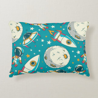 Nahtloser Hintergrund mit niedlichen Doodle-Astron Dekokissen