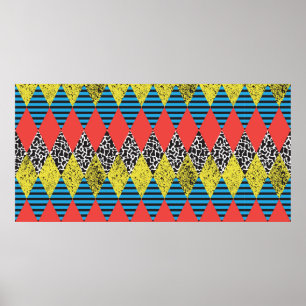 Nahtloser Hintergrund mit Rhombus Poster