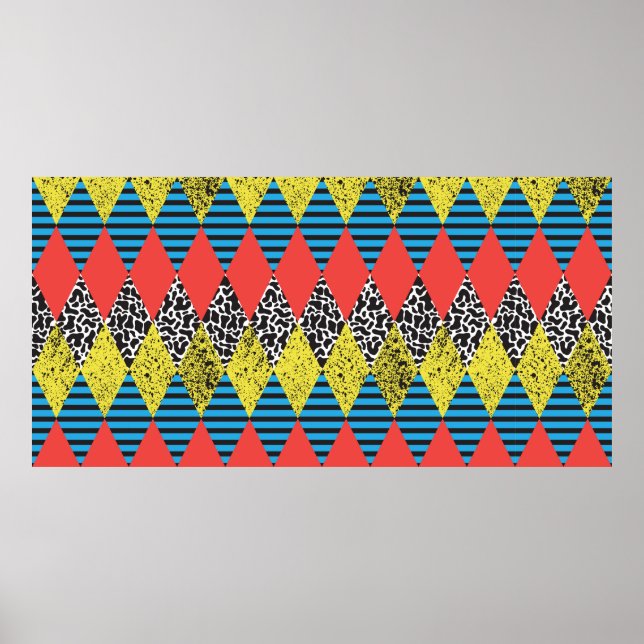 Nahtloser Hintergrund mit Rhombus Poster (Vorne)