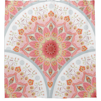 Nahtloser Hintergrund mit rundem Dekor. Orienta Duschvorhang