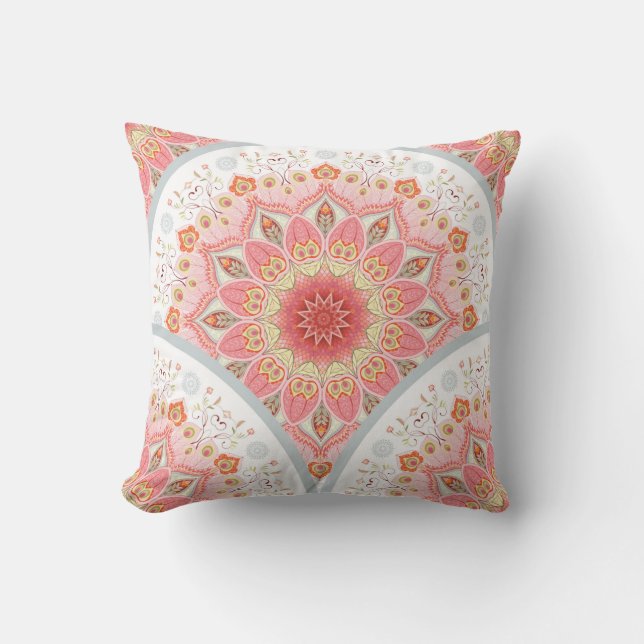 Nahtloser Hintergrund mit rundem Dekor. Orienta Kissen (Vorderseite)