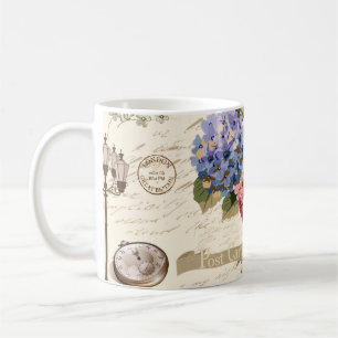 Nahtloser London Vintage-Hintergrund mit Retro-Aut Kaffeetasse
