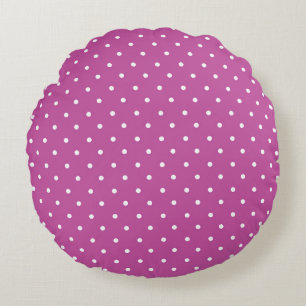 Nahtloser Magenta-Hintergrund mit Tupfenmuster Rundes Kissen