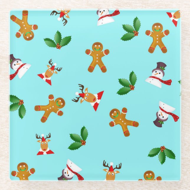 Nahtloser Niedlicher Untersetzer für Weihnachtsmus (Vorderseite)