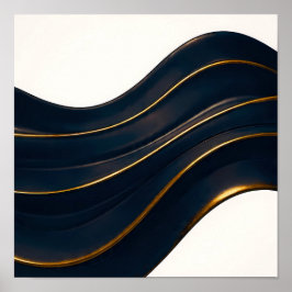 Nahtloser opulenter Fluss Onyx- und Goldmuster Poster