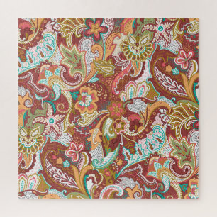 Nahtloser Paisley: elegantes Hintergrundmuster. Puzzle