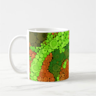 Nahtloser Pointillismus handgemalte Kreise rund um Kaffeetasse