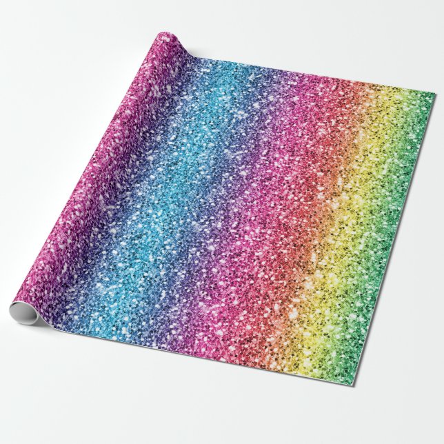 Nahtloser Regenbogen-Glitzer-10 Geschenkpapier (Ungerollt)