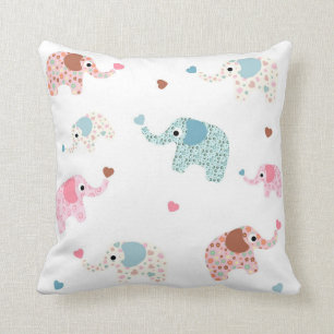 Nahtloser Retro Elefant scherzt Mustertapete Kissen