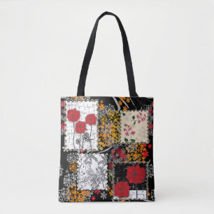Nahtloser retro-vintage-patchwork-quilting-mohn