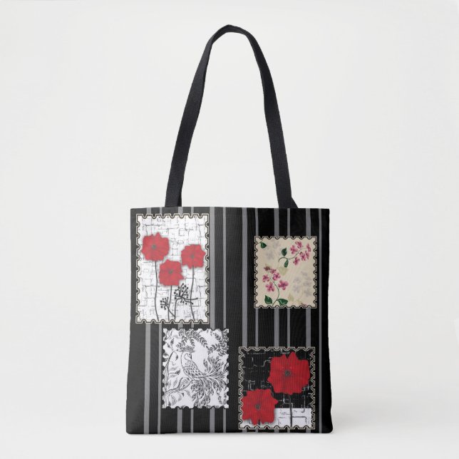 Nahtloser retro-vintage-patchwork-steppdecken-mohn (Vorderseite)