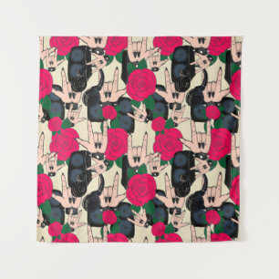 Nahtloser Rockhintergrund. Abstrakte Musik Wandteppich