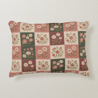 Nahtloser Rustikaler Blumen-Patchwork Dekokissen
