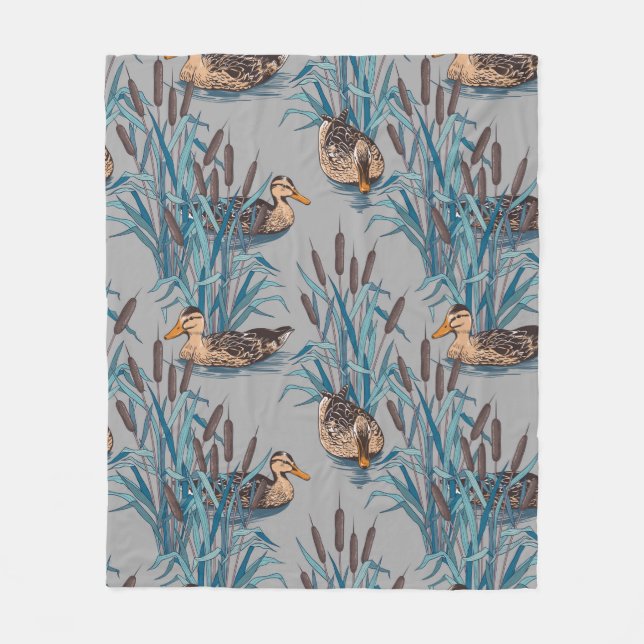 nahtloser Schwarzer Baum mit farbigen Blume Fleecedecke (Vorderseite)