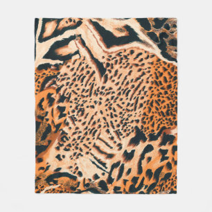 Nahtloser Tiger, Leopard und Jaguar. Nahtlose Text Fleecedecke