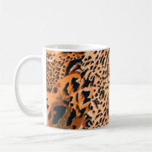 Nahtloser Tiger, Leopard und Jaguar. Nahtlose Text Kaffeetasse