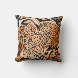 Nahtloser Tiger, Leopard und Jaguar. Nahtlose Text Kissen