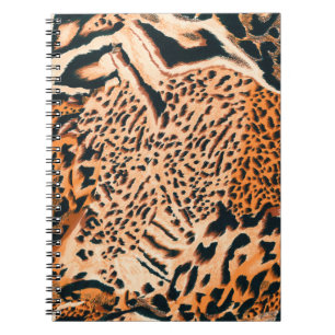Nahtloser Tiger, Leopard und Jaguar. Nahtlose Text Notizblock