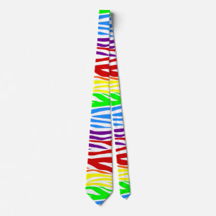 Nahtloser Tiger-Regenbogen-Tierdruck Krawatte