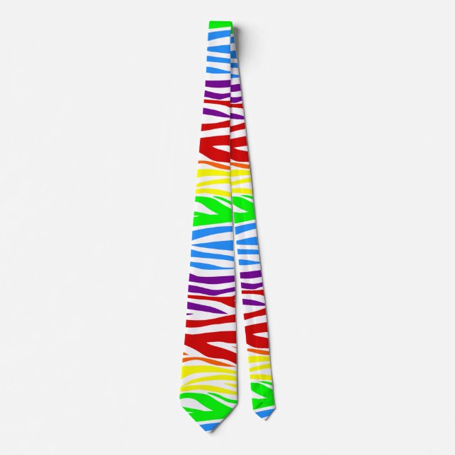 Nahtloser Tiger-Regenbogen-Tierdruck Krawatte (Vorderseite)
