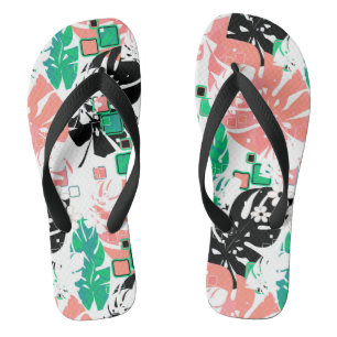 Nahtloser tropischer Dschungel abstrakte moderne B Flip Flops