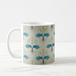 Nahtloser Vintager Hintergrund. Blumenmuster auf M Kaffeetasse