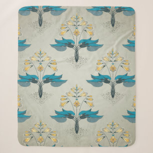 Nahtloser Vintager Hintergrund. Blumenmuster auf M Sherpadecke