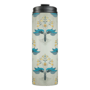 Nahtloser Vintager Hintergrund. Blumenmuster auf M Thermosbecher