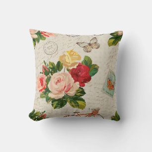 Nahtloser Vintager Hintergrund mit Blume und Butte Kissen