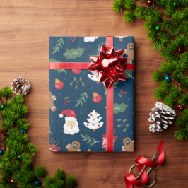 Nahtloser Weihnachtsmann und Ornamente Geschenkpapier