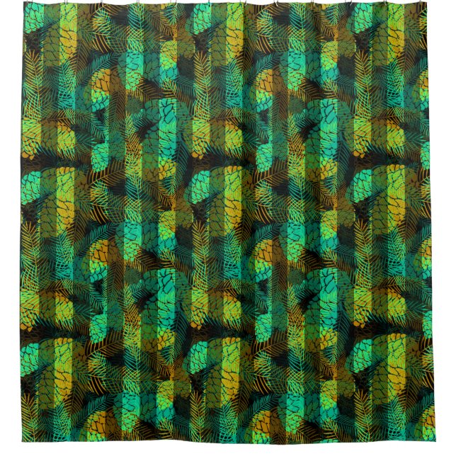 Nahtloser Winter Weihnachts-grüne Pinienbäume tr Duschvorhang (Vorderseite)