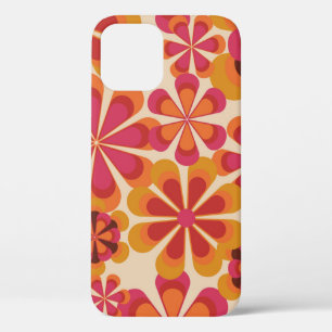 Nahtloses 70er-Jahre Retro-Blumenmuster mit Vintag Case-Mate iPhone Hülle