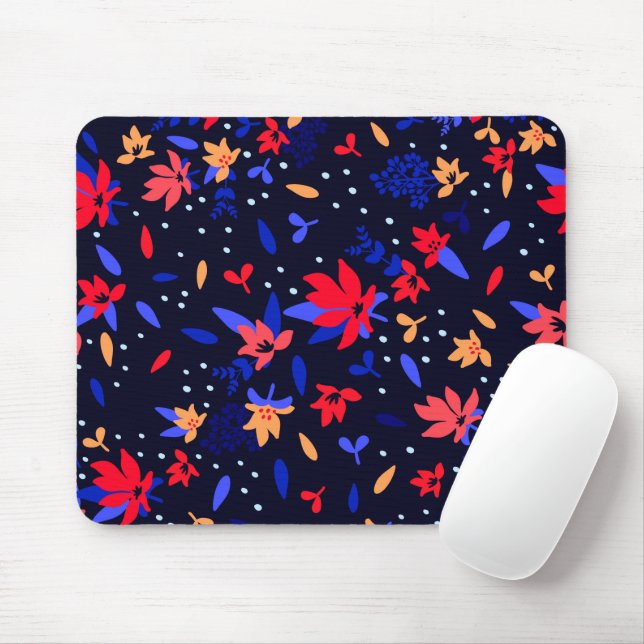 Nahtloses Abstraktes Blumenmuster Mousepad (Mit Mouse)
