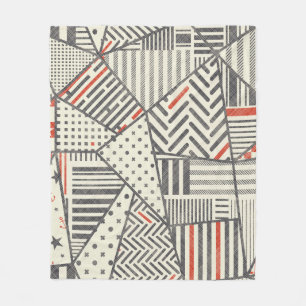 Nahtloses abstraktes Patchwork in Retro-Farben. En Fleecedecke