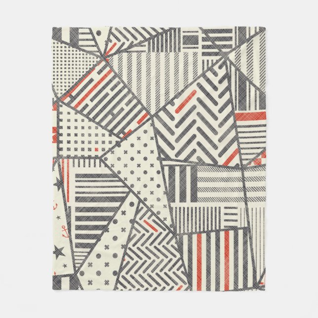 Nahtloses abstraktes Patchwork in Retro-Farben. En Fleecedecke (Vorderseite)