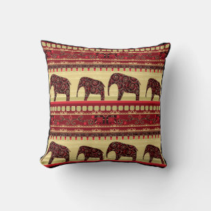 Nahtloses afrikanisches Ethno-Design Elefanten orn Kissen