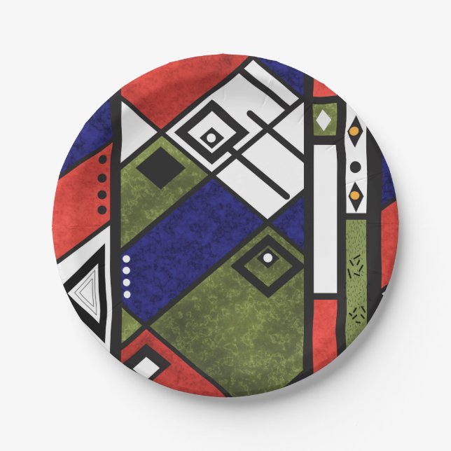 Nahtloses afrikanisches Ethno-Muster Pappteller (Vorderseite)