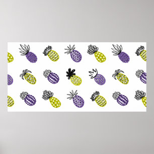 Nahtloses Ananas-Muster Poster