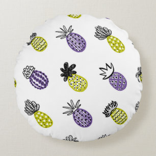 Nahtloses Ananas-Muster Rundes Kissen